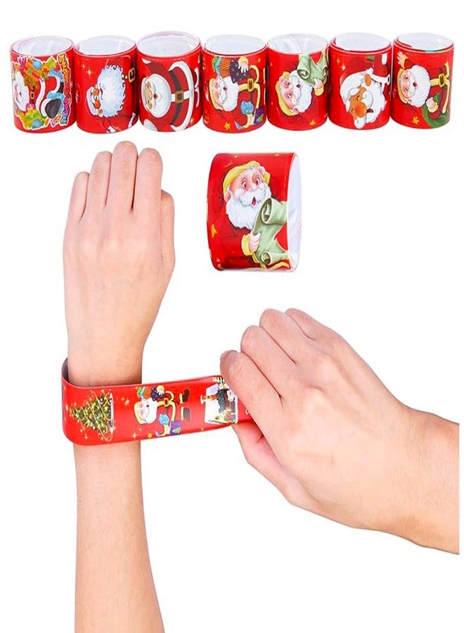 PARTEET Christmas Slap Bracelets, Santa Claus and Reindeer Theme, Red, 12 Pieces, Party Favours and Christmas Return Gifts for Kids - Image 3